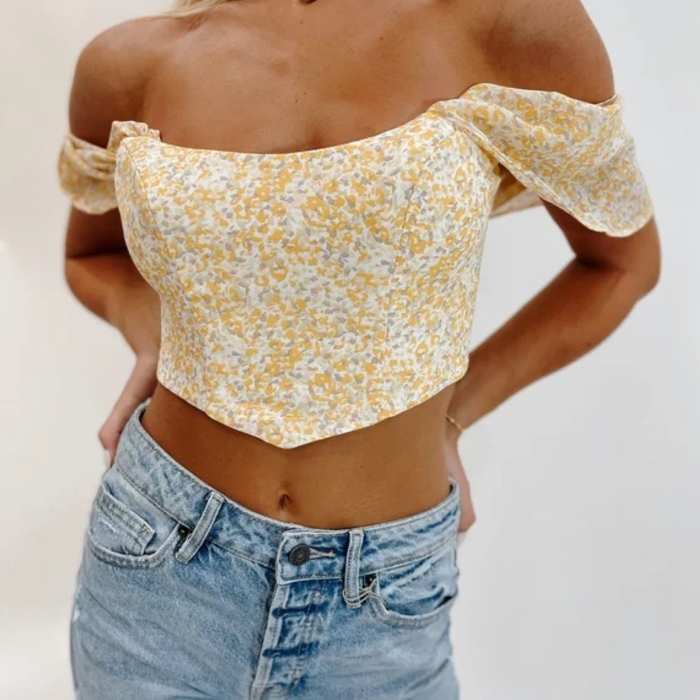 Hello Molly Floral Off-Shoulder Corset Top